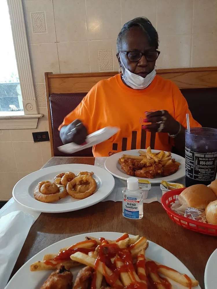 Wings Fries and Onion Rings